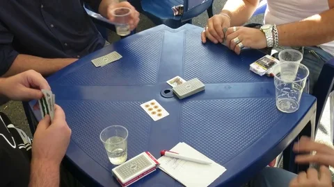 Game of brisk couple cards Stock Footage 80870976