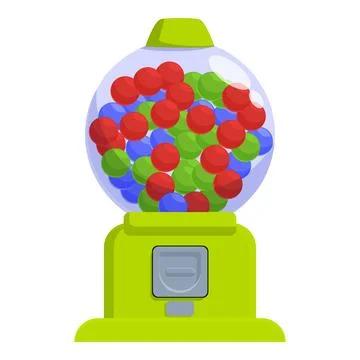 Game bubble machine icon cartoon vector. Bubblegum equipment Stock Illustration