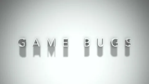 Game bugs 3D title animation with shadows on a white background Stock Footage 297079421