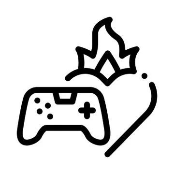 Game burning heart icon vector outline illustration Stock Illustration