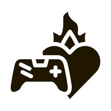 Game burning heart icon Vector Glyph Illustration イラスト素材