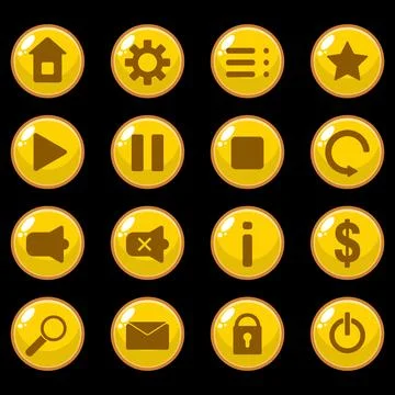 Game Button Colection Stock Illustration