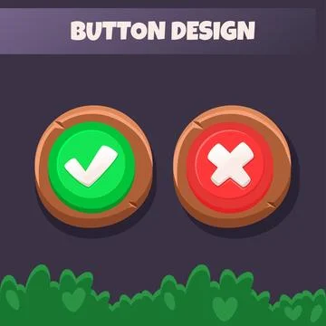 Game button design button design YES and close. Game UI elements. Buttons a.. Illustration