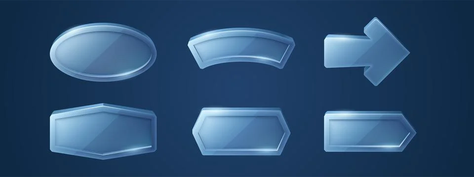 Game buttons, cartoon menu interface glossy blocks 스톡 일러스트