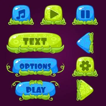 Game Buttons with nature elements Stock Illustration