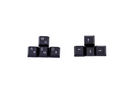 Game buttons W A S D on white background Stock Photos