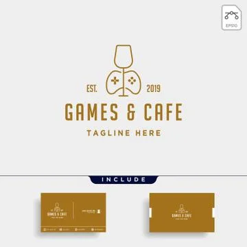 Game cafe logo design concept vector illustration icon element Stock Illustration