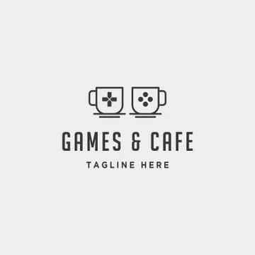 Game cafe logo design concept vector illustration icon element Stock Illustration