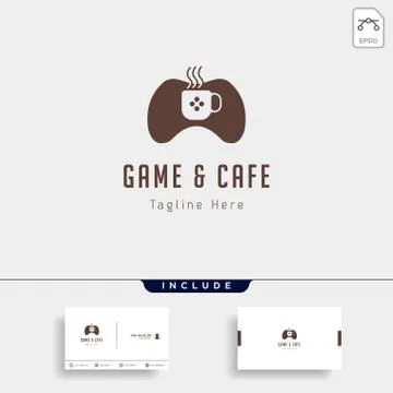 Game cafe logo design concept vector illustration icon element Stock Illustration