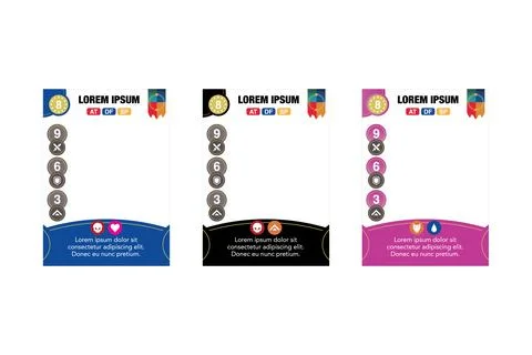 Game card frame template set collection Stock Illustration