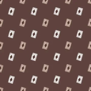 Game cards diamonds seamless pattern. Design gambling. Stock Illustration