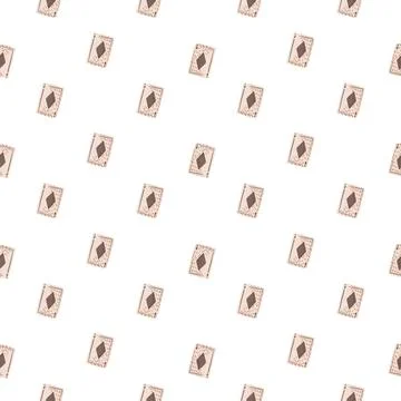 Game cards diamonds seamless pattern. Design gambling. Stock Illustration