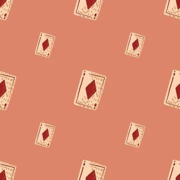 Game cards diamonds seamless pattern. Design gambling. Illustration