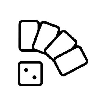 Game cards dice icon vector outline illustration Stock Illustration
