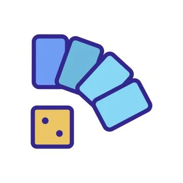 Game cards dice icon vector outline illustration Stock Illustration