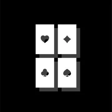 Game cards icon flat Stock Illustration