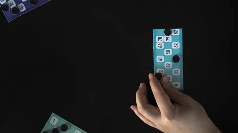 Game cards isolated on black background Stock-Fotos