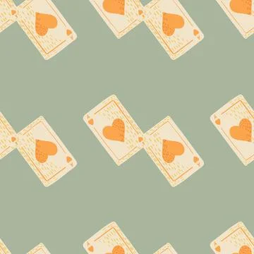 Game cards seamless pattern. Design gambling. Repeated texture in doodle styl Stock Illustration