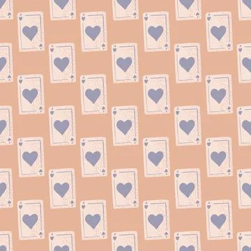 Game cards seamless pattern. Design gambling. Repeated texture in doodle styl Stock Illustration