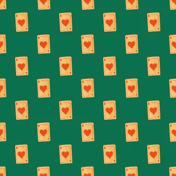 Game cards seamless pattern. Design gambling. Repeated texture in doodle styl Stock Illustration