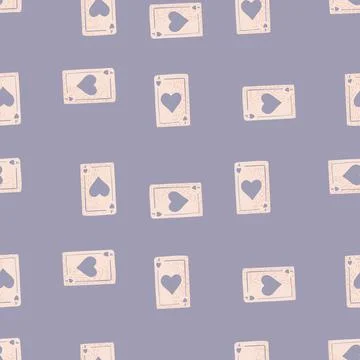 Game cards seamless pattern. Design gambling. Repeated texture in doodle styl Stock Illustration
