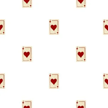 Game cards seamless pattern. Design gambling. Repeated texture in doodle styl Stock Illustration