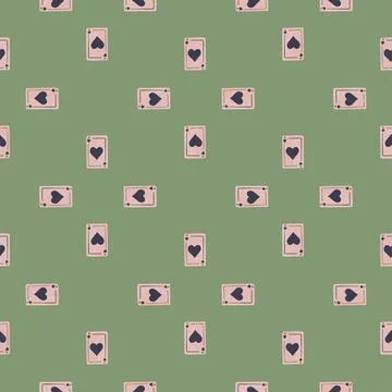 Game cards seamless pattern. Design gambling. Repeated texture in doodle styl Stock Illustration