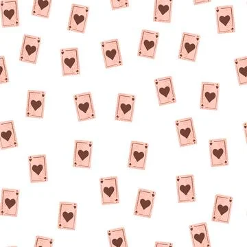 Game cards seamless pattern. Design gambling. Repeated texture in doodle styl Stock Illustration