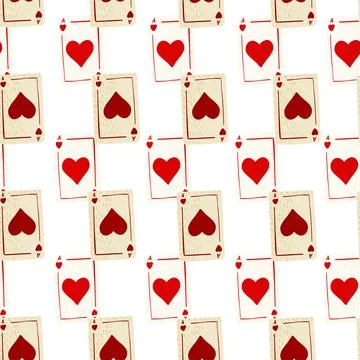 Game cards seamless pattern. Design gambling. Repeated texture in doodle styl Stock Illustration