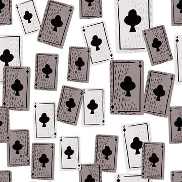 Game cards seamless pattern. Design gambling. Stock Illustration
