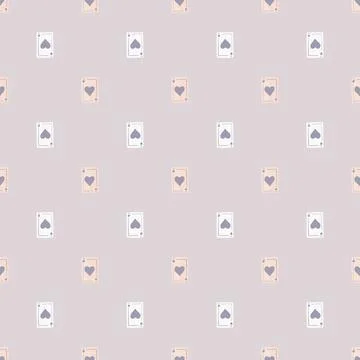 Game cards seamless pattern. Design gambling. Repeated texture in doodle styl Stock Illustration