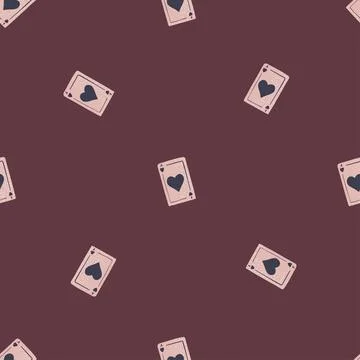 Game cards seamless pattern. Design gambling. Repeated texture in doodle styl Stock Illustration