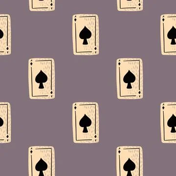Game cards spades seamless pattern. Design gambling. Illustrazione stock
