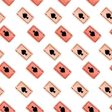 Game cards spades seamless pattern. Design gambling. Stock Illustration