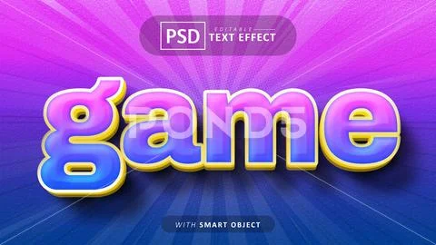 Game cartoon style text effect PSD Template
