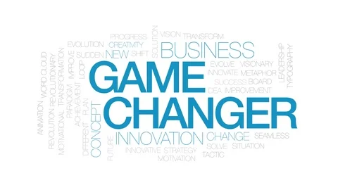 Game changer animated word cloud. Kinetic typography. Stock Footage 106207350