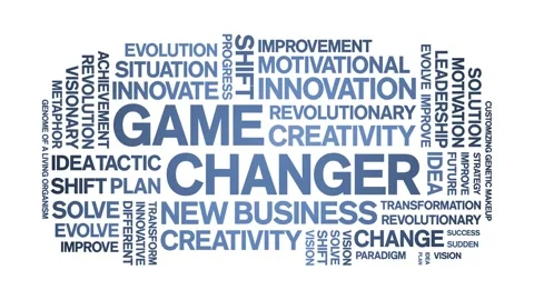 Game Changer animated word cloud,animation kinetic tag typography seamless loop Stock Footage 265678440