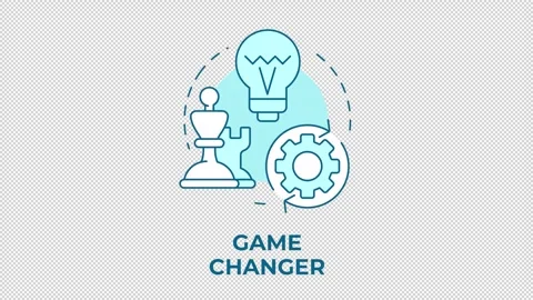 Game changer blue concept icon animation Stock Footage 341019596