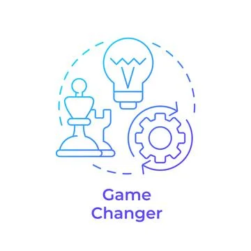 Game changer blue gradient concept icon Stock Illustration