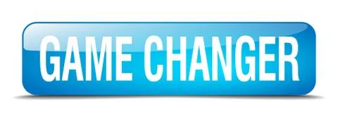 Game changer blue square 3d realistic isolated web button Illustrazione stock