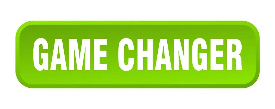 Game changer button. game changer square 3d push button Illustrazione stock
