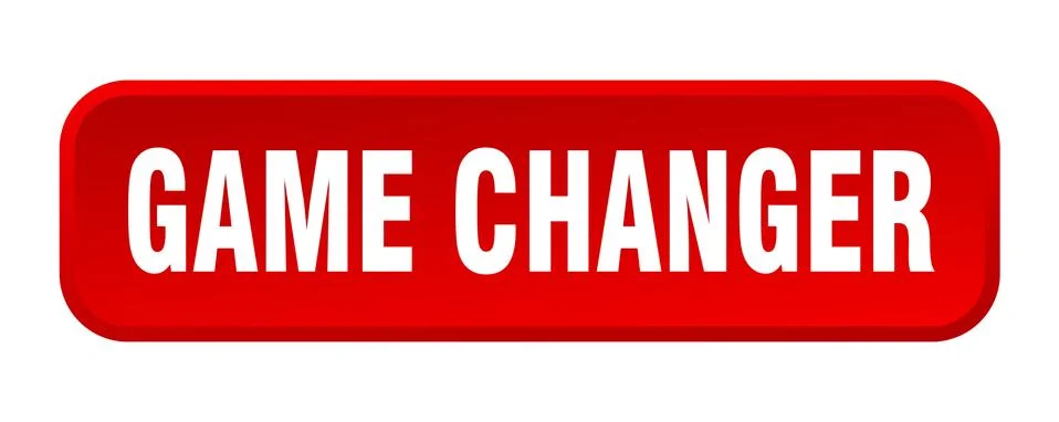 Game changer button. game changer square 3d push button Illustrazione stock