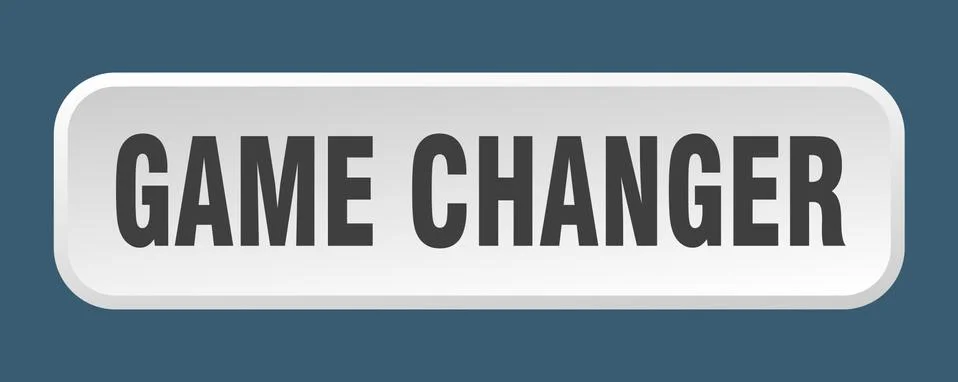 Game changer button. game changer square 3d push button Illustrazione stock