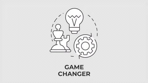 Game changer line concept icon animation Stock Footage 340282891