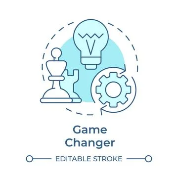 Game changer soft blue concept icon Stock Illustration