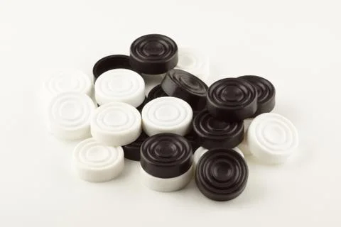 Game checkers close-up Stock Photos