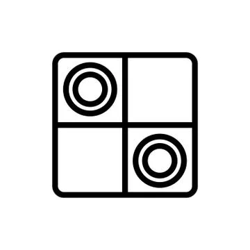Game checkers icon vector outline illustration Stock Illustration