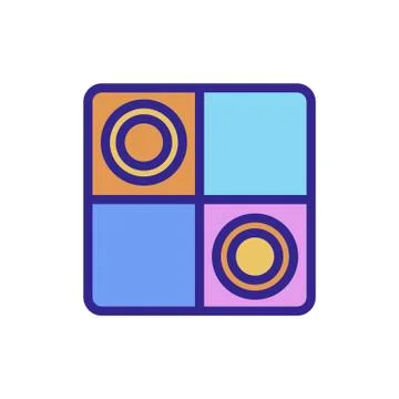 Game checkers icon vector outline illustration Illustrazione stock