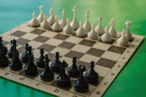 A game of chess, the beginning. Stock Photos