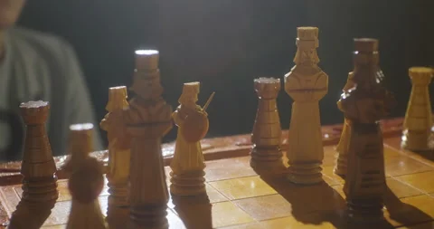 Game of chess. Checkmate the king, hand droping the king's piece, game over. Stock Footage 150076927